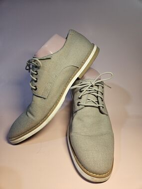Steve Madden Light Beige Canvas Derby Shoes Size 11 B8n 10